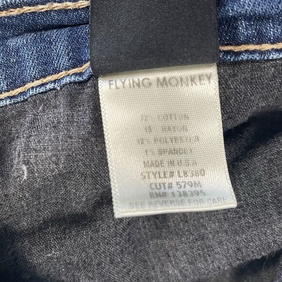Flying Monkey Womens Cuffed Denim Jean Shorts Stretch Made In USA Size 26 - Picture 6 of 10